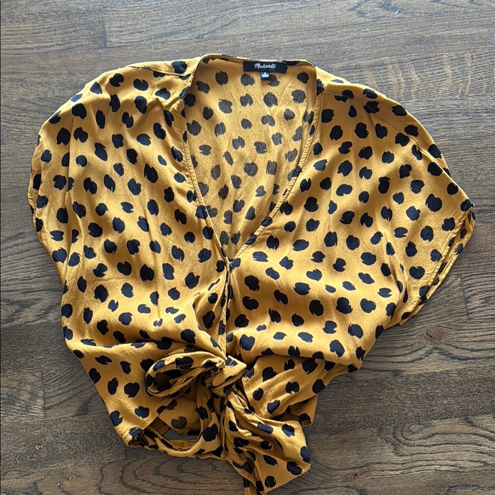 Madwell Leopard Print Knot Front Top